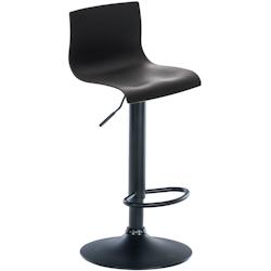 Décoshop26 - Tabouret de bar avec repose-pieds pivotant dossier incurvé en plastique noir et métal noir 10_0004933 - noir 3000252363240_0