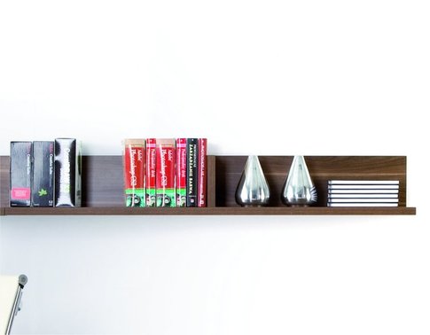 Étagère design contemporaine INBOX en noyer - Marque VOX - 2 espaces de rangement - Finition laquée et minimaliste_0
