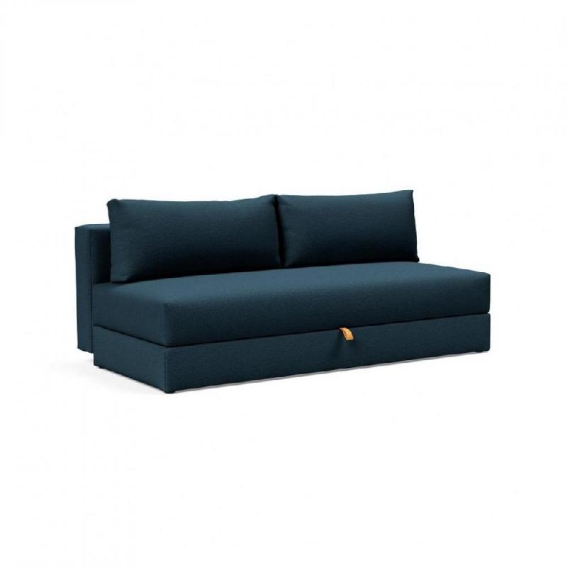 Innovation Living - Canapé convertible Osvald Argus Navy Blue 150x200 cm avec ouverture assistée et espace de rangement_0