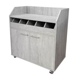 Ligne CHR camaréro meuble desserte - béton - l98xp61xh107 cm - gris Bois manufacturé MCH-43412-BEGR_0