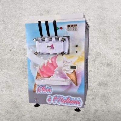 Machine à glace italienne professionnelle-gris-270 portions/h capacité réservoir : 2 x 6 litres_0