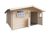 Maisonnette 34 mm CK 3420 - 416x356 cm avec avancée de toiture de 60 cm et couverture roofing noir_0