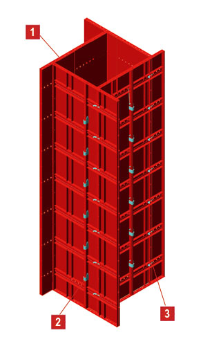 Panneau coffrage métallique pour murs et piliers - Gamme MURO_0
