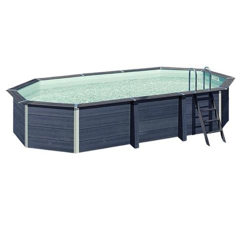 Piscine romagny hors sol octogonale 33m² - composite pvc/chanvre - structure acier_0