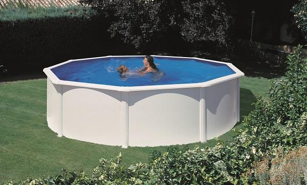 Piscine ronde en acier ø3,70m x h: 1,22m - avec filtration à sable_0