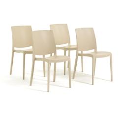 RATTATAN Set 4 Chaises en polypropylène avec fibre de verre empilables pour extérieur et jardin, bar et restaurant, cuisine design moderne - CARMEN_0