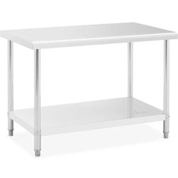 Royal Catering RCAT-120/70-NW Table de Travail INOX (120 x 70 x 85 cm, Capacité de Charge 115kg, Pieds réglables, Acier Inoxydable) - 4250928691897_0