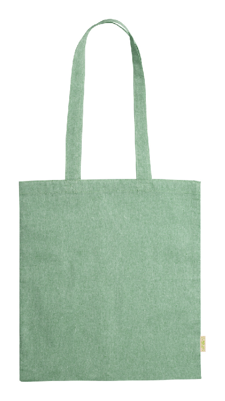 Tote bag - sac publicitaire en coton recyclé - anses longues - 120 g/m² - couleur vert_0