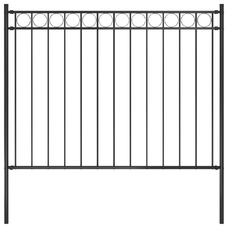 Vidaxl clôture de jardin acier 1,7x1,2 m noir 146314_0