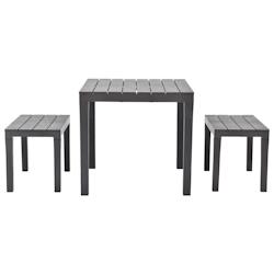 VidaXL Table de jardin avec 2 bancs Plastique Marron - marron plastique 48779_0