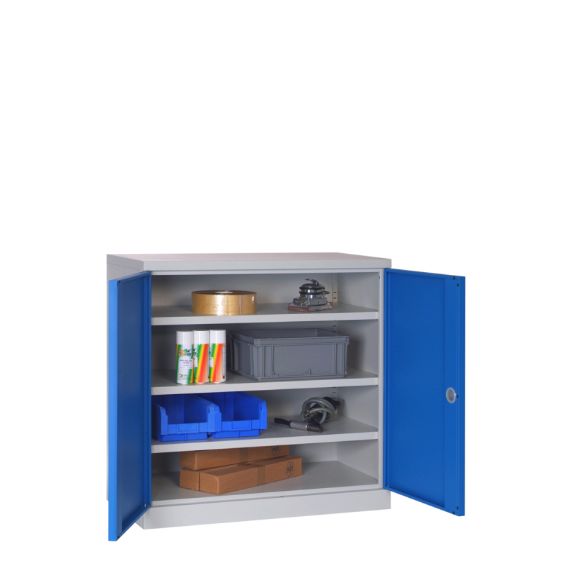 Armoire basse avec équipements de rangement - Hauteur 1000 mm - SOFAME - Tiroirs coulissants, tablettes réglables et coloris personnalisables_0