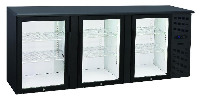 Arrière-bars skinplate - 3 portes vitrées - 6 étagères - groupe logé - AB300V_0
