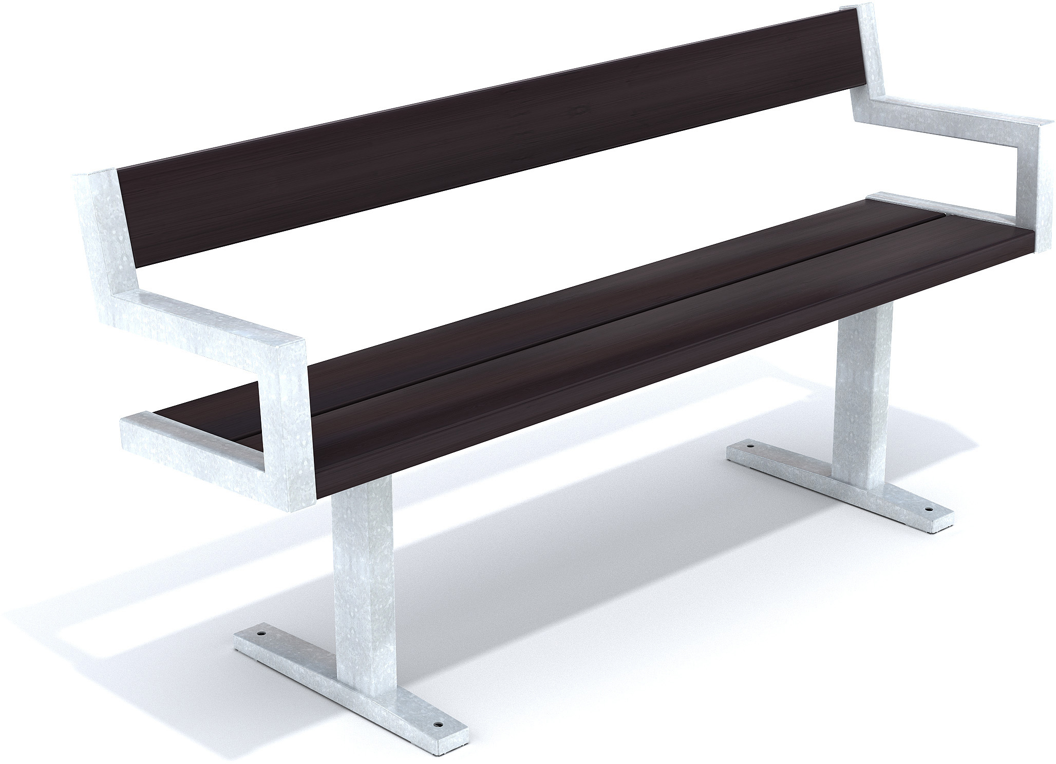 Banc public Pixbo réf 8037086 - Hags - Avec accoudoir - Noir/Galvanisé - Free Standing_0