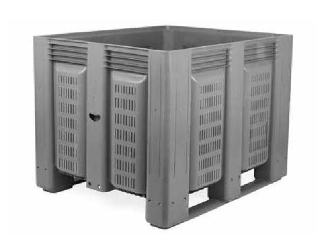 Caisse-palette plastique monobloc ajourée - 120 x 100 cm, hauteur 90 cm - Capacité 800 litres - Usage alimentaire_0