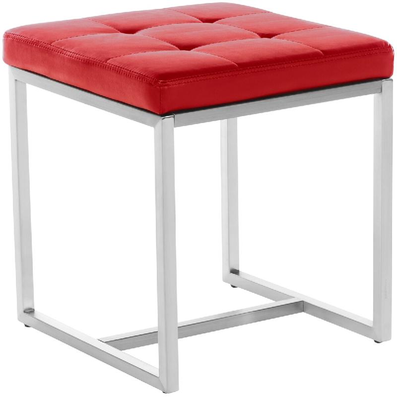 CLP Tabouret cuisine Barci similicuir Rouge - rouge polyester 1027805_0