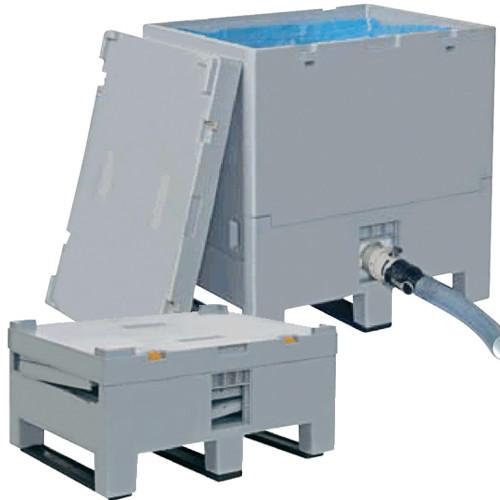Combo Caisse palette plastique pour liquide 250L 809x609x833 mm Gris - Réf : CAI100CP0806001_0