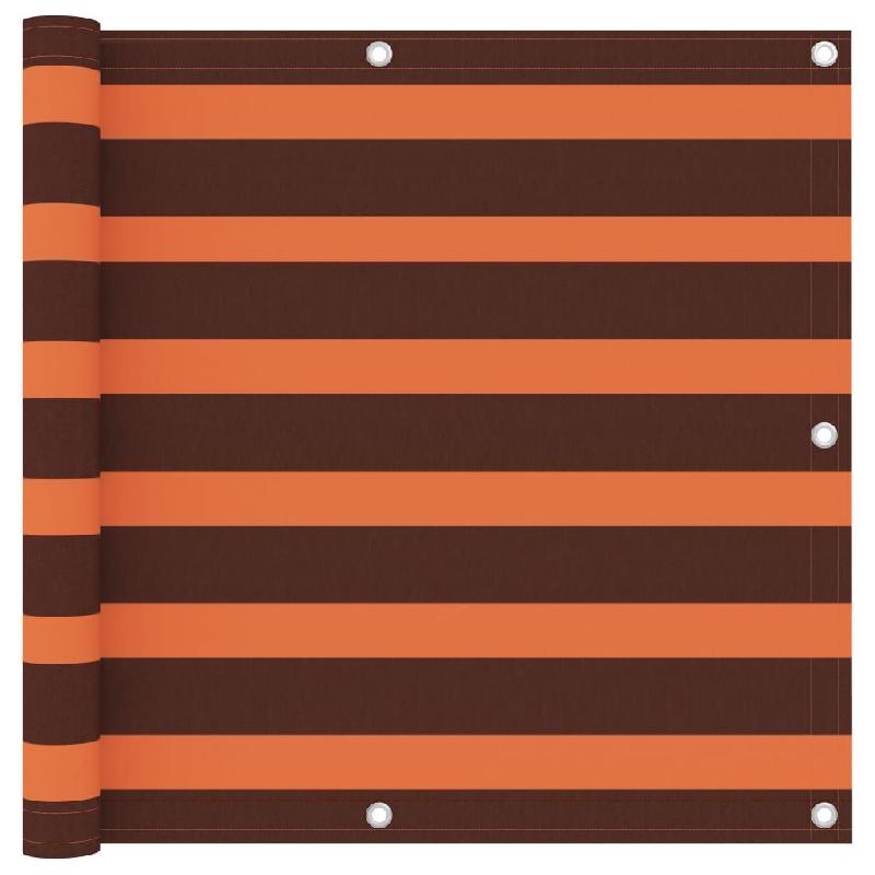 Écran de balcon brise-vue - Protection confidentialité - Tissu Oxford imperméable orange et marron 90x500 cm - Réf 02_0010326_0