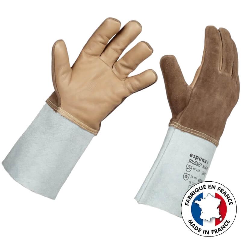 Gants de soudeur spécial MIG MAG et MMA cuir pleine fleur et croute - T-11_0