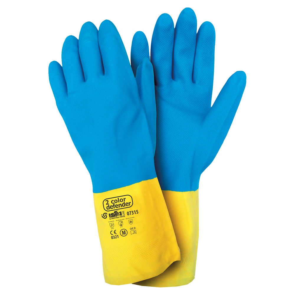 Gants de protection néoprène et latex avec molletonnage intérieur en coton - DEFENDER PMRC02-S - Industrial Starter_0