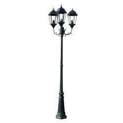 Helloshop26 - Lampadaire extérieur triple 230 cm vert et noir luminaire décoration 2402089 - noir 3000287414054_0