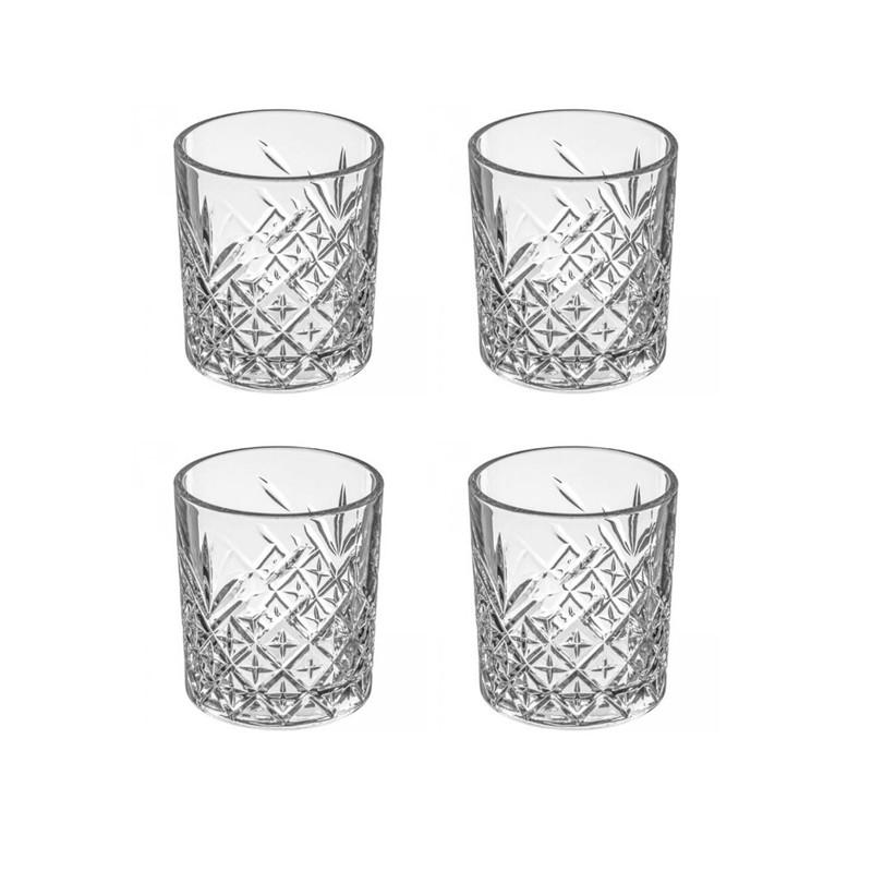 Lot de 4 verres à whisky Timeless 34cl en verre transparent - Paris Prix_0