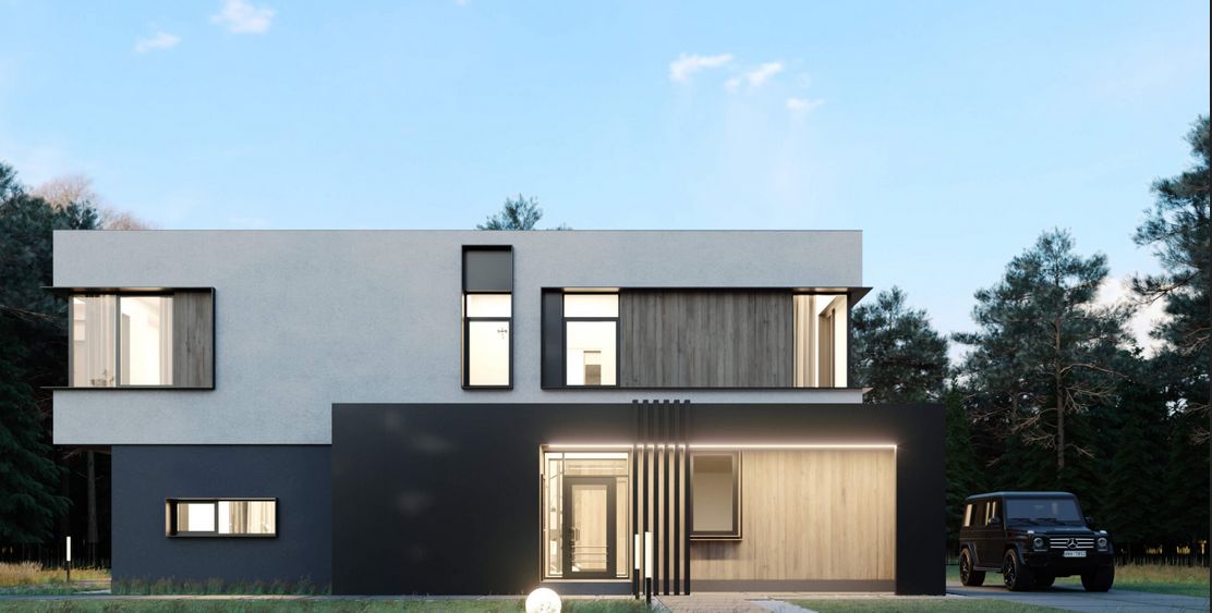 Maison moderne parametrique béton acier à deux étages 253 m2 - ISK253_0