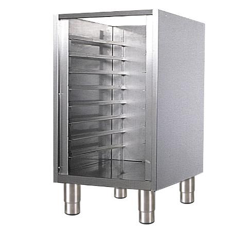 Meuble plaques pâtissières - glissières 400 x 600 mm en inox AISI 304L - sans porte_0
