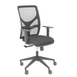 Piqueras y Crespo Chaise Motilla avec accoudoirs et hauteur réglables en noir et assise recouverte de tissu BALI noir. - noir multi-matériau 21STM84_0