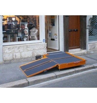 Plateforme pliante Shop Ramp - Amovible, 1 marche, fibre de verre renforcée, capacité 300 kg_0