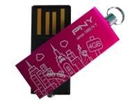 PNY MICRO ATTACHÉ CITY SERIES - LECTEUR FLASH USB - 4 GO (P-MICROFD4GBCITYP-BX)