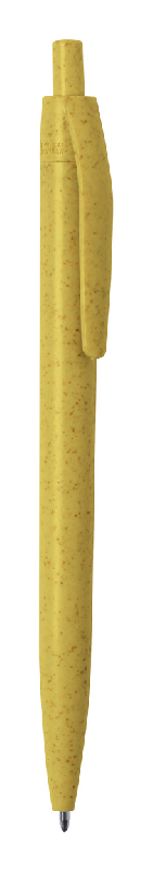 Stylo à bille - en paille de blé - encre bleue - couleur jaune - poids 6g_0