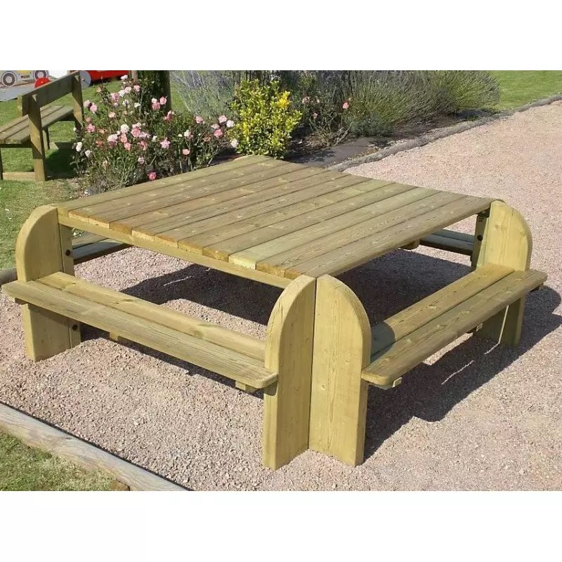 Table Elite Carrée - EC230 - Piétement et Plateau Bois - 2,30m x 2,30m x 0,75m_0