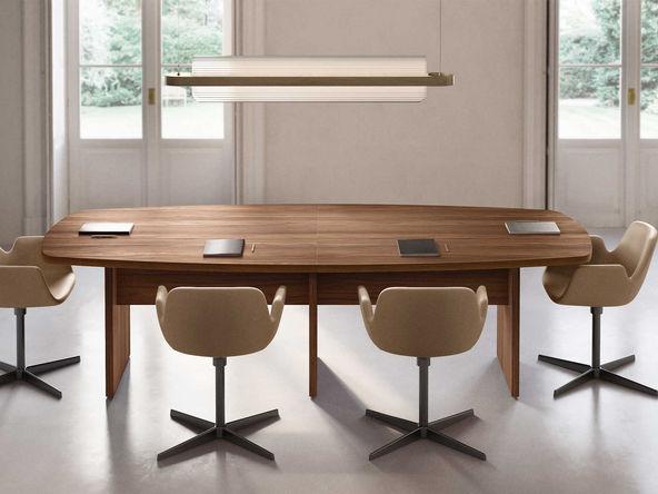 Table de réunion tonneau Forté fabriquée en Italie_0