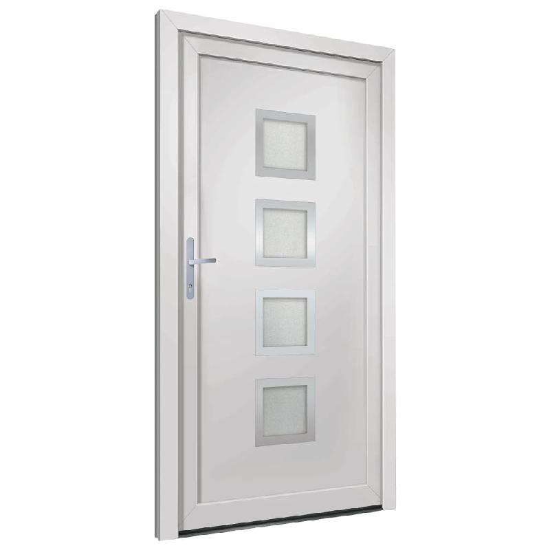 Vidaxl porte d'entrée blanc 108x208 cm pvc 3187842_0