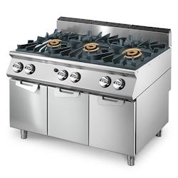 Virtus group Cuisinière Gaz avec 3 Brûleurs Chacun 16 kW sur Coffre 3 Portes - Virtus - 0698142270773_0