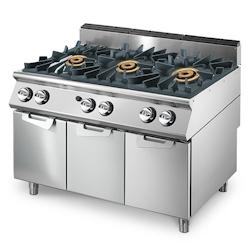 Virtus group Cuisinière Gaz avec 3 Brûleurs Chacun 16 kW sur Coffre 3 Portes   Virtus - 0698142270773_0