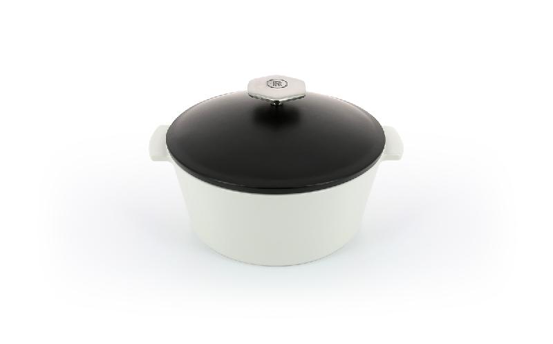 COCOTTE AVEC INDUCTION ROND BLANC PORCELAINE Ø 22 CM REVOLUTION 2