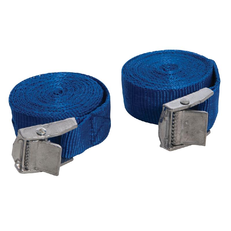 Jeu de 2 sangles d'arrimage à boucle à griffe 2,5 m x 25 mm - Silverline 449682_0