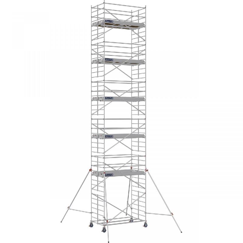 Échafaudage roulant aluminium DOCKER 150 version lisses - Hauteur de travail : 12,90 m - DUARIB - 7225110_0