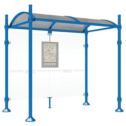 ABRI BUS PROVINCE 2.50 M SANS BARDAGES LAT. CITY BLEU 5010 - PROCITY