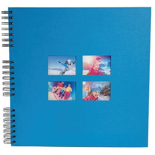 ALBUM SPIRALÉ DE 60 PAGES NOIR 32X32CM MILANO BLEU - EXACOMPTA