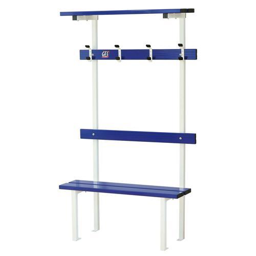 BANC VESTIAIRE SUR PIEDS AVEC PORTE PATÈRES ET PORTE SACS GES ASSISE ALU