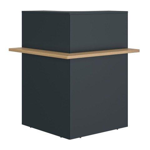 BANQUE D'ACCUEIL D'ANGLE WELL ANTHRACITE / CHÊNE AMBRÉ