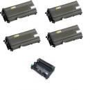 <B><I>PACK DE 4 TONERS GÉNÉRIQUES HAUTE CAPACITÉ ET 1 TAMBOUR GÉNÉRIQUE </I></B>POUR BROTHER HL 2140 /...