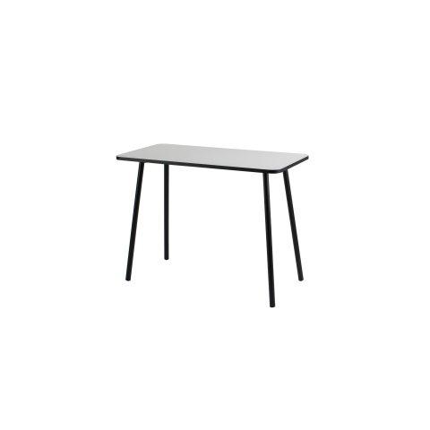 BUREAU TÉLÉTRAVAIL HOPM H.75 X L.100 X P.50 CM PLATEAU BLANC PIÈTEMENT MÉTAL NOIR