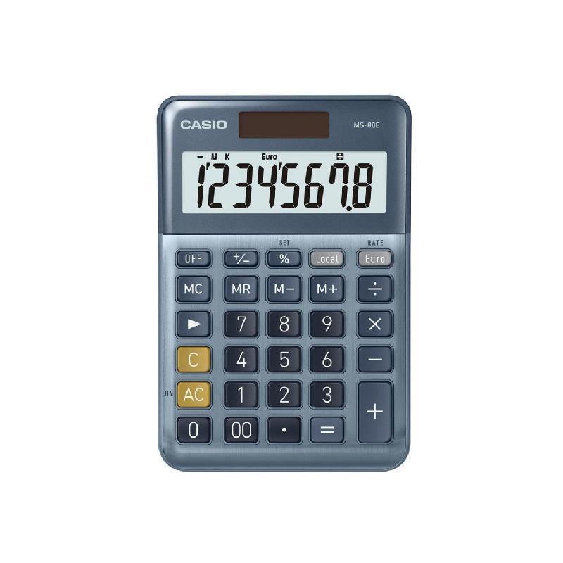 CALCULATRICE DE BUREAU SOLAIRE CASIO MS-80EM - 8 CHIFFRES