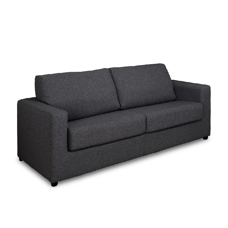 Canapé convertible PRIMO - ouverture express 140cm - dossier moelleux - matelas 14cm - tweed gris graphite_0