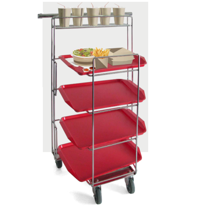 Chariot self-service pour plateaux et verres - Empilable, ergonomique, fabrication italienne_0