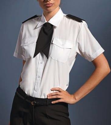 Chemise de travail femme manches courtes Pilote - Réf: PR312 - popeline polyester/coton avec poches et emplacement stylo_0