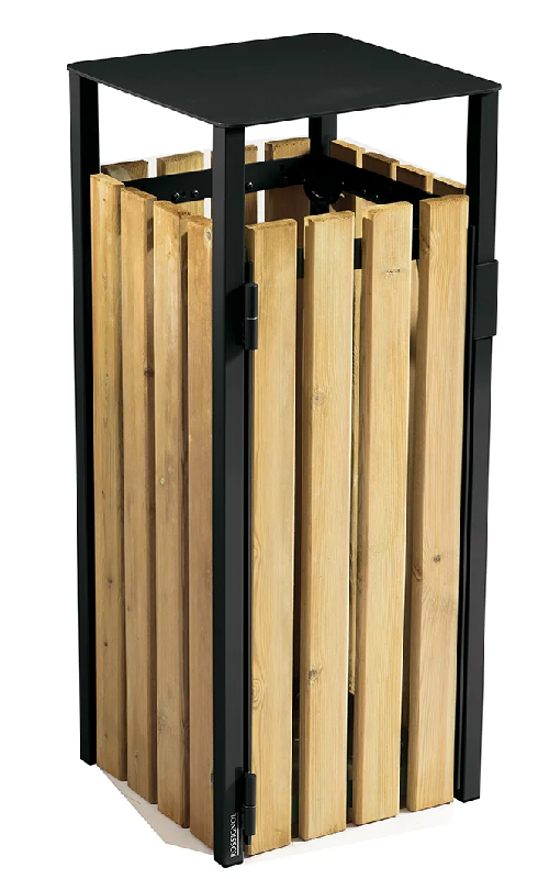 Corbeille EDEN 110 Litres à poser ou fixer - Gris_0